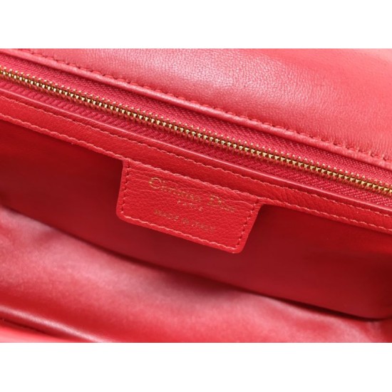 Fake Christian Dior Large Dior Caro Bag Red Replica
