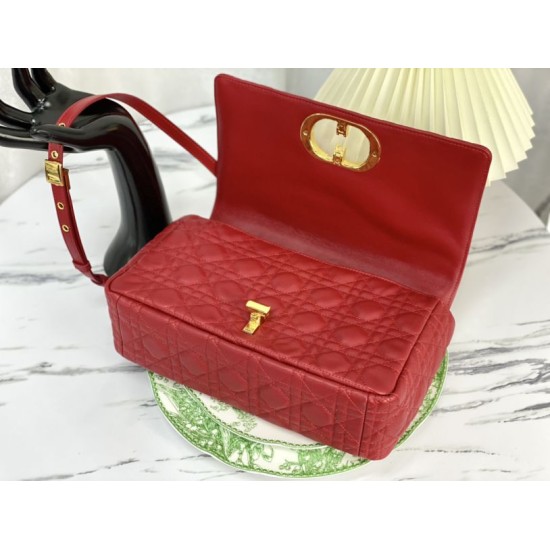 Fake Christian Dior Large Dior Caro Bag Red Replica