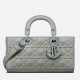 Fake Christian Dior Lady D-Joy Bag Calfskin with Diamond Motif Grey Replica