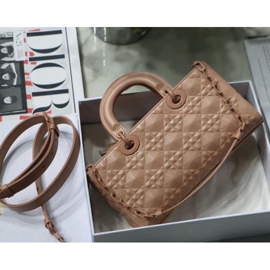 Replica Christian Dior Lady D-Joy Bag Calfskin with Diamond Motif Poudre