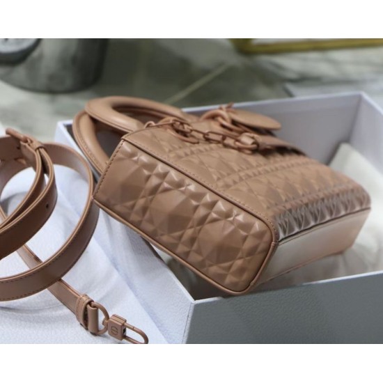 Replica Christian Dior Lady D-Joy Bag Calfskin with Diamond Motif Poudre