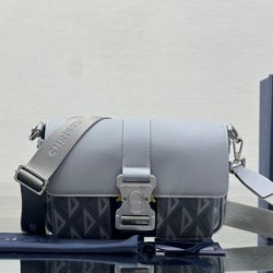 Replica Christian Dior Hit the Road Messenger Bag CD Diamond Canvas Gray Replica Christian Dior Hit the Road Messenger Bag CD Diamond Canvas Gray