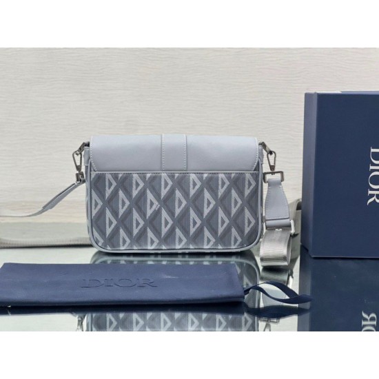 Replica Christian Dior Hit the Road Messenger Bag CD Diamond Canvas Gray