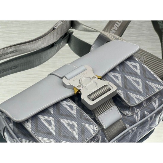 Replica Christian Dior Hit the Road Messenger Bag CD Diamond Canvas Gray