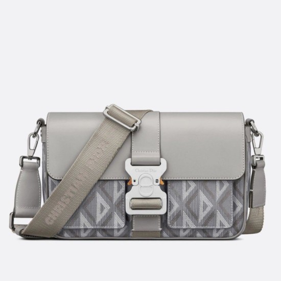 Replica Christian Dior Hit the Road Messenger Bag CD Diamond Canvas Gray