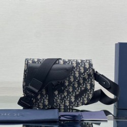 Replica Christian Dior Saddle Men Pouch Dior Oblique Jacquard Beige /Black 