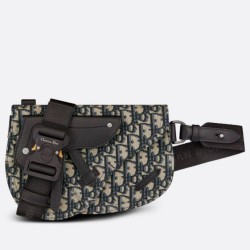 Replica Christian Dior Saddle Men Pouch Dior Oblique Jacquard Beige /Black 