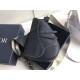 Fake Christian Dior Saddle Belt Men Bag Grained Calfskin Navy Replica