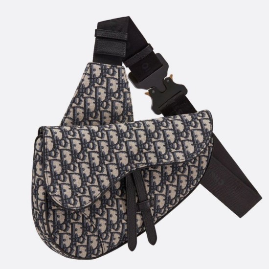 Fake Christian Dior Saddle Belt Men Bag Oblique Canvas Replica