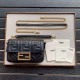 Replica Fendi Mini Baguette FF Motif Bag Black