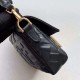 Replica Fendi Mini Baguette FF Motif Bag Black