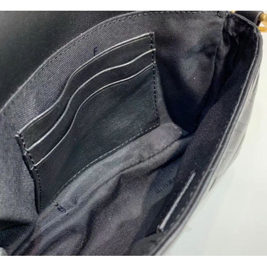 Replica Fendi Mini Baguette FF Motif Bag Black