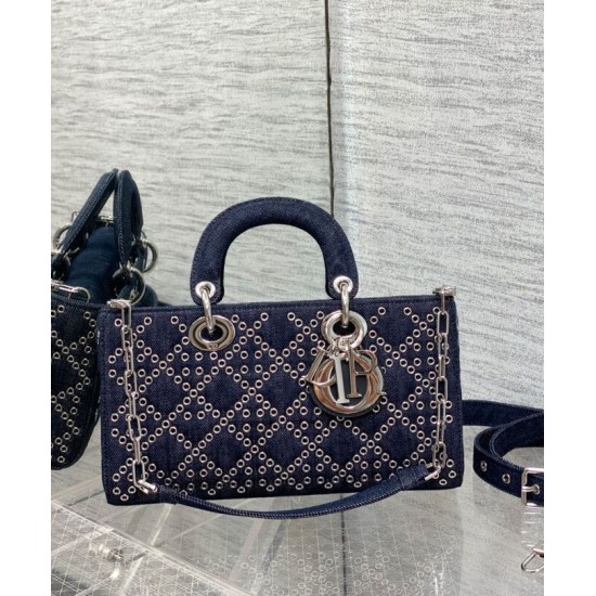 Fake Christian Dior Lady D-Joy Bag Dark Blue Replica Fake Christian Dior Lady D-Joy Bag Dark Blue Replica