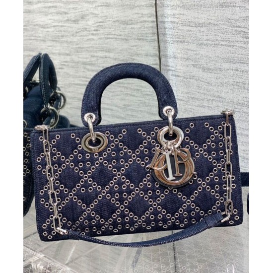 Fake Christian Dior Lady D-Joy Bag Dark Blue Replica Fake Christian Dior Lady D-Joy Bag Dark Blue Replica