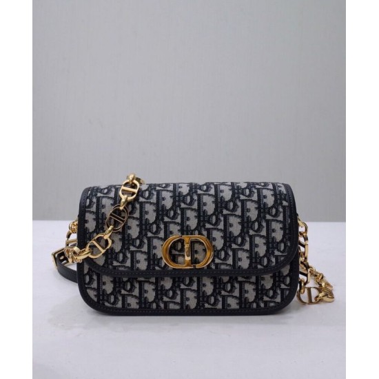 Fake Christian Dior 30 Montaigne Avenue Bag Dark Blue Replica