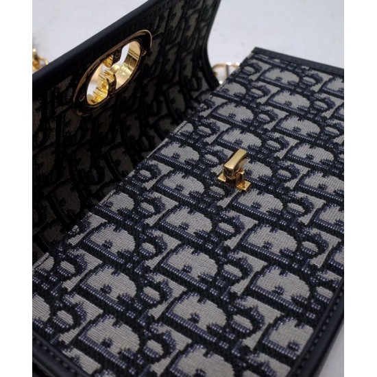 Fake Christian Dior 30 Montaigne Avenue Bag Dark Blue Replica