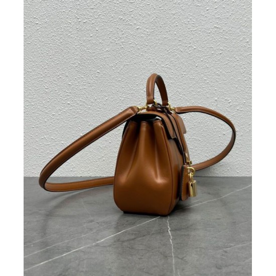 Fake Celine Mini 16 Bag Natural Calfskin Coffee Replica