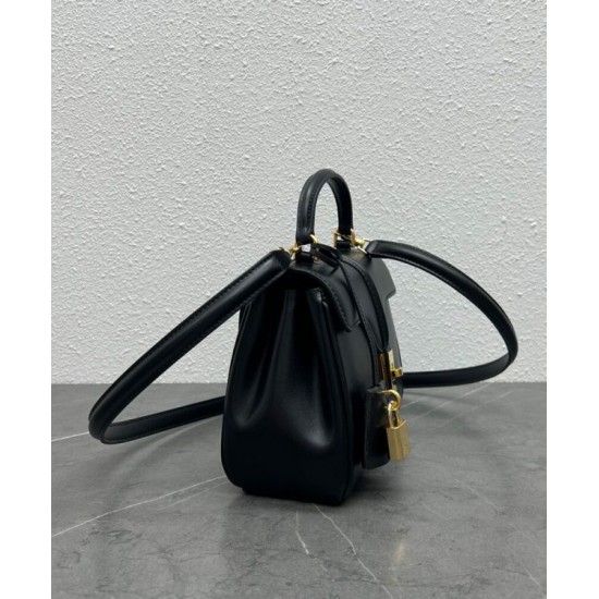 Replica Celine Mini 16 Bag Natural Calfskin Black