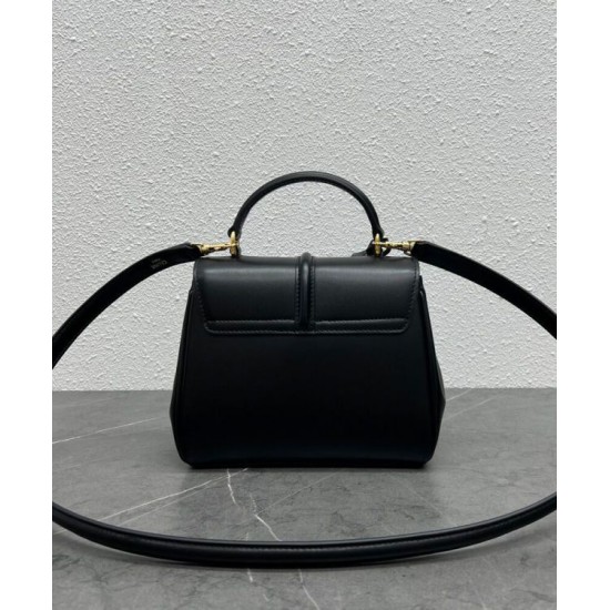 Replica Celine Mini 16 Bag Natural Calfskin Black