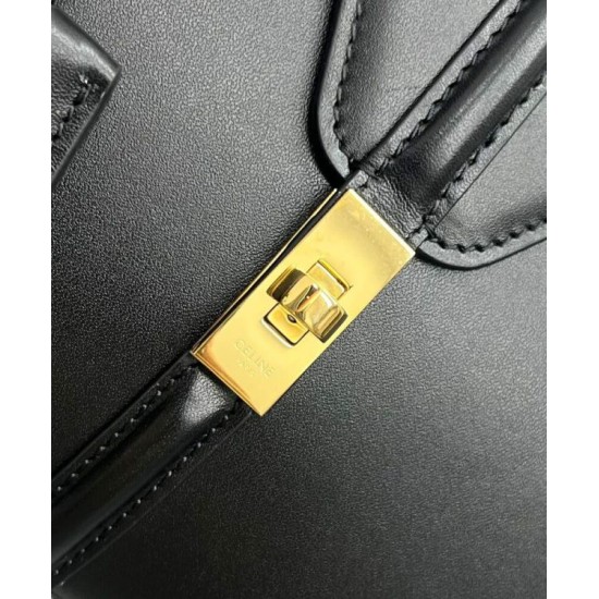 Replica Celine Mini 16 Bag Natural Calfskin Black