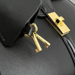 Replica Celine Mini 16 Bag Natural Calfskin Black