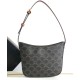 Fake Celine Medium Celine Croque Bag Triomphe Canvas And Calfskin Coffee Replica
