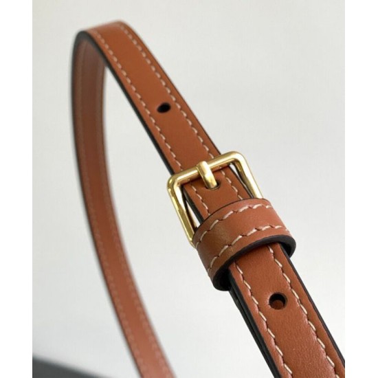 Fake Celine Medium Celine Croque Bag Triomphe Canvas And Calfskin Coffee Replica
