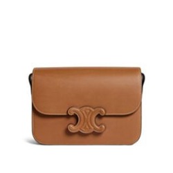 Replica Celine Classique Cuir Triomphe Bag In Natural Calfskin Coffee