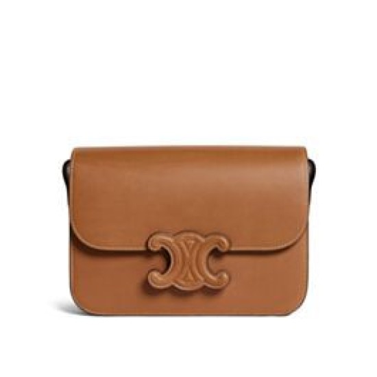 Replica Celine Classique Cuir Triomphe Bag In Natural Calfskin Coffee