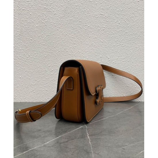 Replica Celine Classique Cuir Triomphe Bag In Natural Calfskin Coffee