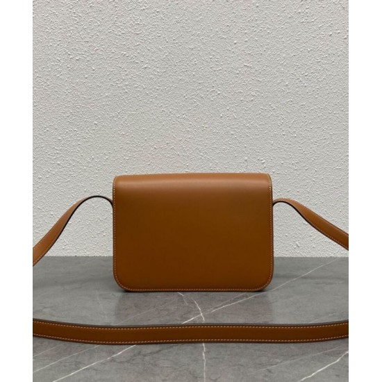 Replica Celine Classique Cuir Triomphe Bag In Natural Calfskin Coffee