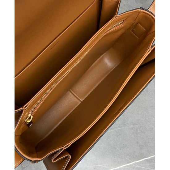 Replica Celine Classique Cuir Triomphe Bag In Natural Calfskin Coffee