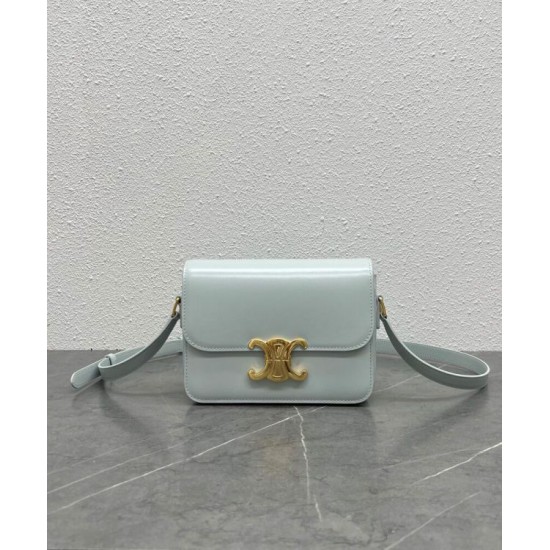 Fake Celine Teen Triomphe Bag Shiny Calfskin Blue Replica Fake Celine Teen Triomphe Bag Shiny Calfskin Blue Replica