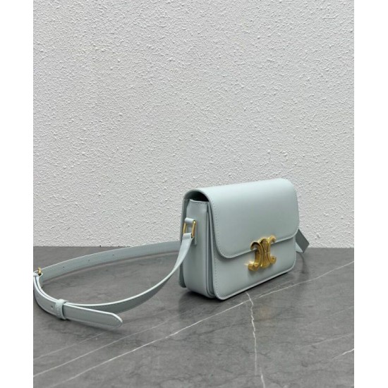 Fake Celine Teen Triomphe Bag Shiny Calfskin Blue Replica Fake Celine Teen Triomphe Bag Shiny Calfskin Blue Replica