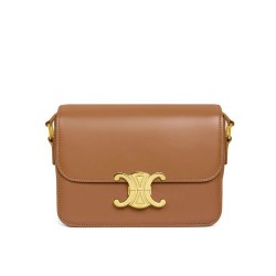 Fake Celine Teen Triomphe Bag Shiny Calfskin Coffee Replica