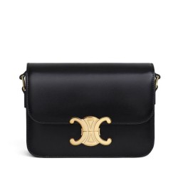 Replica Celine Teen Triomphe Bag Shiny Calfskin Black
