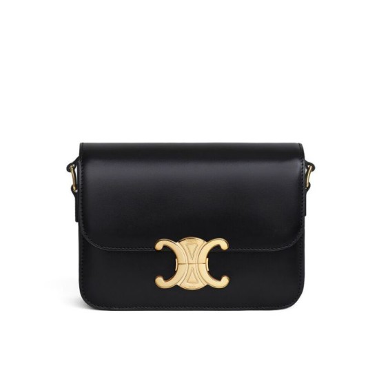 Replica Celine Teen Triomphe Bag Shiny Calfskin Black