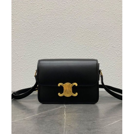 Replica Celine Teen Triomphe Bag Shiny Calfskin Black