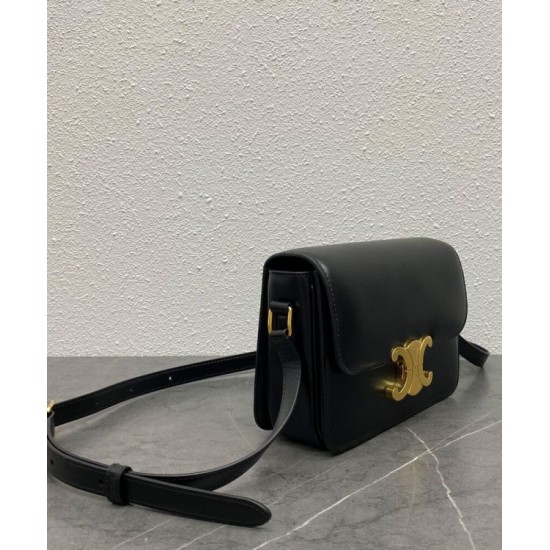 Replica Celine Teen Triomphe Bag Shiny Calfskin Black