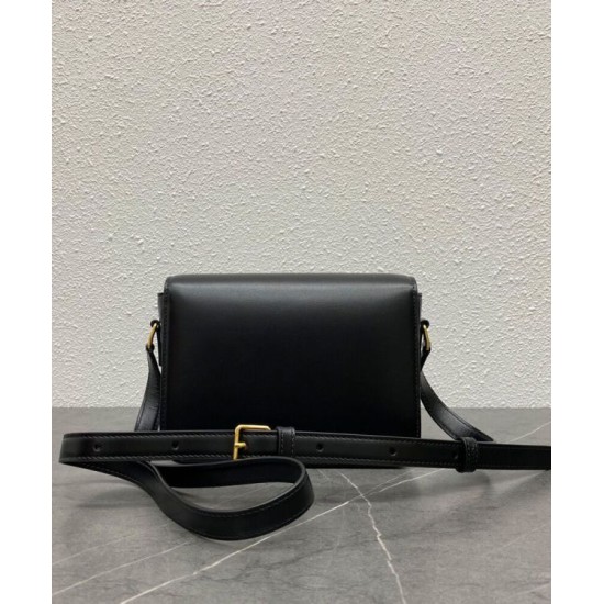 Replica Celine Teen Triomphe Bag Shiny Calfskin Black