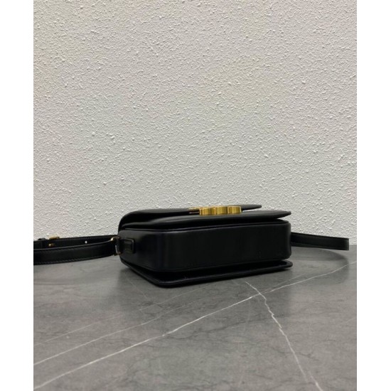 Replica Celine Teen Triomphe Bag Shiny Calfskin Black