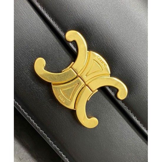 Replica Celine Teen Triomphe Bag Shiny Calfskin Black