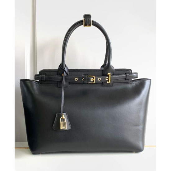 Fake Celine Conti Bag Supple Calfskin Black Replica