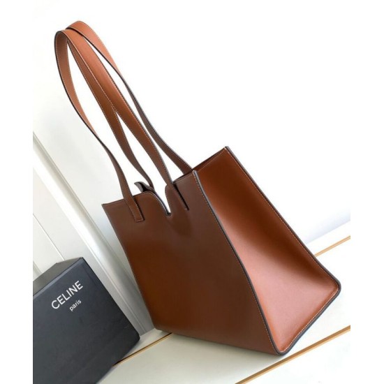 Fake Celine Cabas 16 Bag Smooth Calfskin Coffee Replica