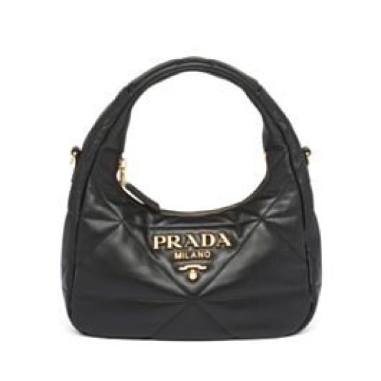 Replica Prada Nappa-leather Mini Bag With Topstitching 1BA384 Black