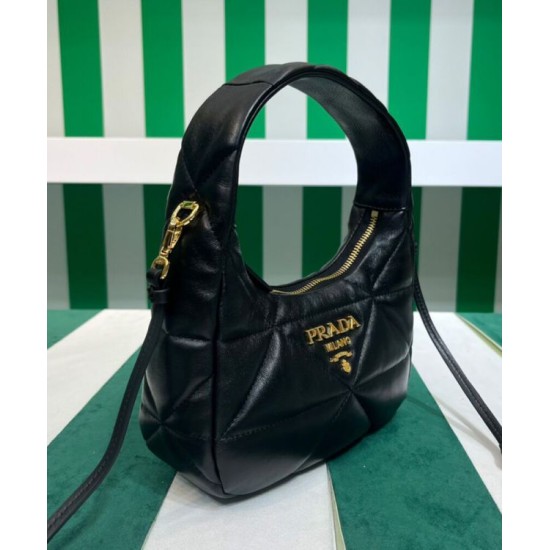 Replica Prada Nappa-leather Mini Bag With Topstitching 1BA384 Black