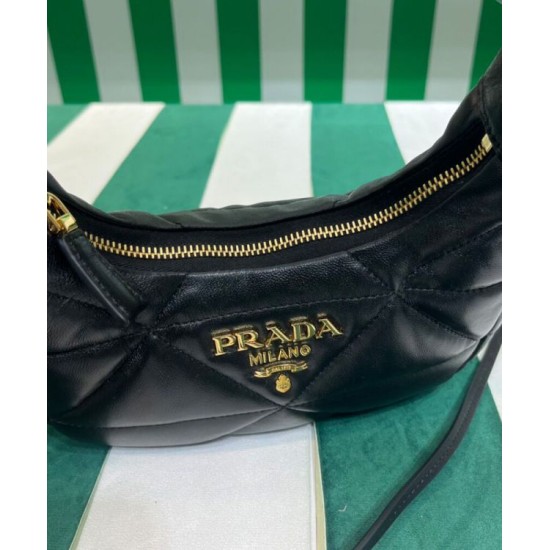 Replica Prada Nappa-leather Mini Bag With Topstitching 1BA384 Black