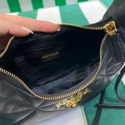 Replica Prada Nappa-leather Mini Bag With Topstitching 1BA384 Black
