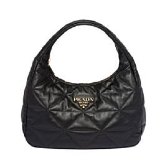 Replica Prada Large Topstitched Nappa-leather Bag 1BC183 Black