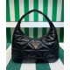 Replica Prada Large Topstitched Nappa-leather Bag 1BC183 Black